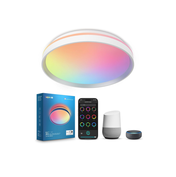 AI Smart Ceiling Light 24W, RGB Music Sync, Voice Control Alexa Google, 29CM