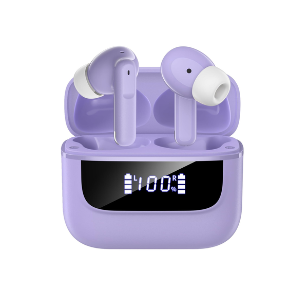 Wireless Earbuds Bluetooth 5.4 HiFi Stereo 48H Playtime ENC Mic Earphones Purple