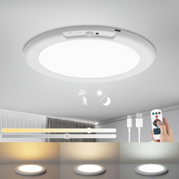 Battery Operated Motion Sensor Ceiling Light with Remote
