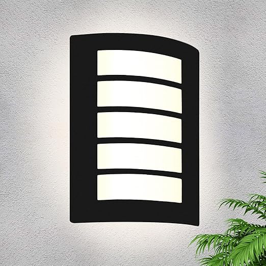 Mains-Powered Outdoor Wall Light – Black Stainless Steel Wall Sconce, IP44 Waterproof E27 Exterior Lamp for Porch, Front Door, or Indoor Use (Bulb Not Included) [Energy Class F]