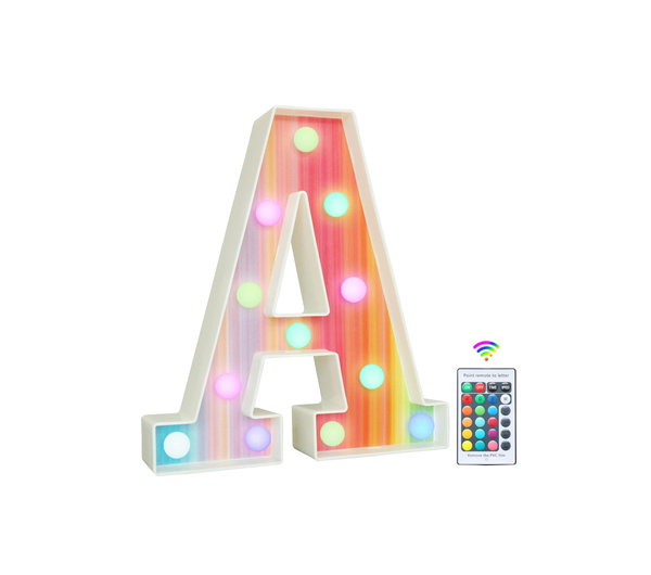 Rainbow LED Letter Light “S” – Colorful Alphabet Lamp for Party & Room Decor