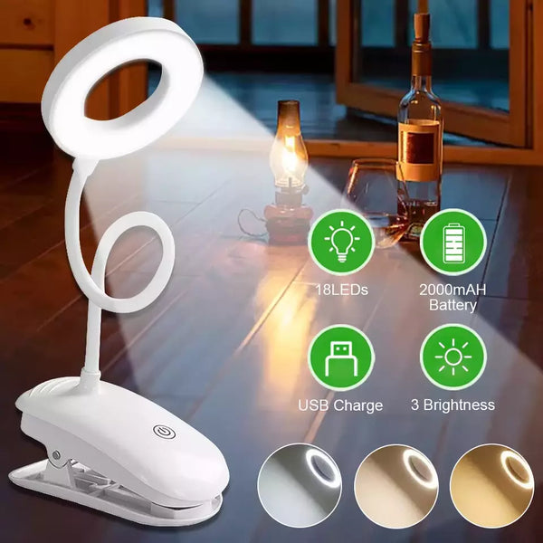 LED Rechargeable Clamp Clip On Flexible