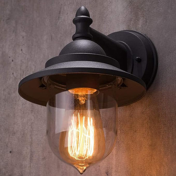 Vintage Black Coach Lantern Outdoor Wall Light – Traditional Garden, Porch, Patio, Conservatory, or Shed Lighting