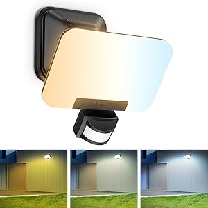 24W LED Outdoor Motion Sensor Security Light – 2800LM Adjustable Warm/Cool White PIR Floodlight, IP65 Waterproof, Dusk-to-Dawn Wall Light for Garden, Patio, Yard, Mains Powered
