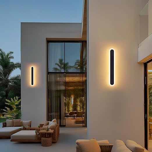 30cm LED Outdoor Wall Light – Aluminium & Acrylic IP67 Waterproof Wall Lamp, 3000K Warm White, Hardwired Fixture for Indoor & Outdoor Use: Garden, Porch, Hallway, Garage, Villa [Energy Class A] – Warmiehomy