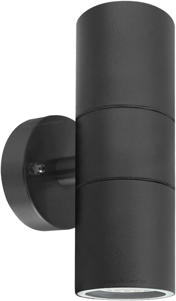 "Black Stainless Steel Outdoor Double Wall Light – Up & Down IP65 Waterproof Wall Lamp (Model: ZLC035B)"