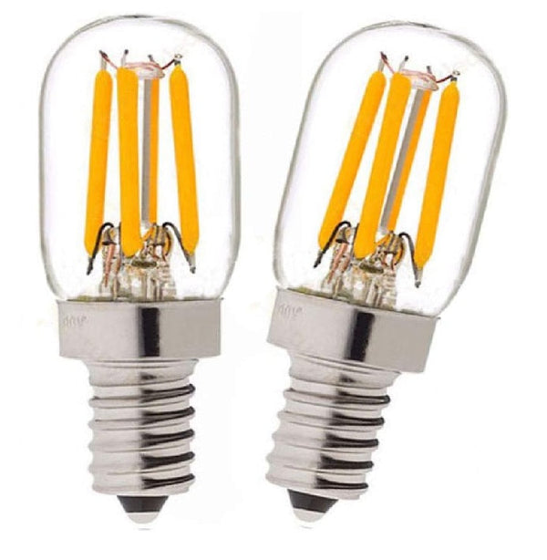 2-Pack E14 3W LED Refrigerator Bulb, 6000K Cool White, Energy-Saving SES Pygmy Light for Freezer, Microwave, Cooker Hood & Appliance Lighting