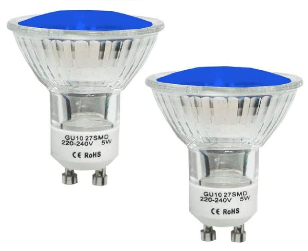 2-Pack GU10 LED Light Bulb Blue, 5W Spotlight Bulbs for Decorative Mood Lighting and Festive Ambient Illumination
