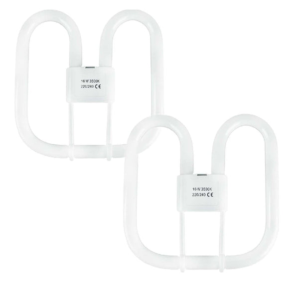 2-Pack 16W GR10Q 4-Pin CFL Bulbs, Warm White 3500K, Non-Dimmable, 950LM Energy-Efficient Light for Ceiling Fixtures