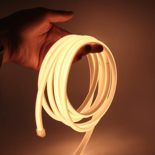 Flexible COB Neon LED Light Strip 220V, 2m IP65 Waterproof Rope Light, Warm White