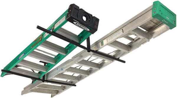 Free up your garage floor with the Store Your Board Hi Port 2 Double Ladder Ceiling Rack!