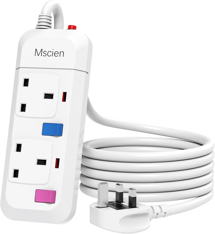 2 Way Extension Lead with Switches & Overload Protection – Pakodio