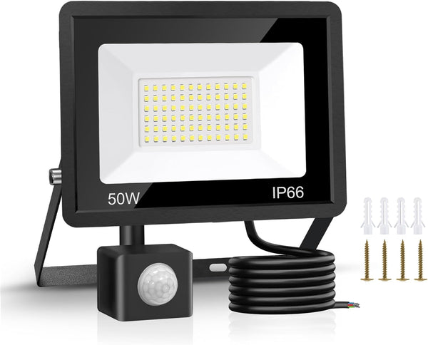 50W LED Floodlight with PIR Motion Sensor