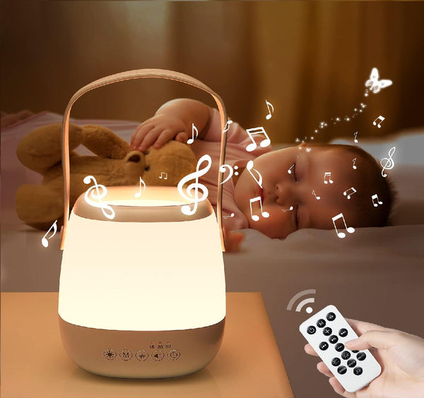 Night Light for Kids with 12 White Noise & 35 RGB Lighting Modes - Rechargeable & Dimmable Baby Night Light Lamp