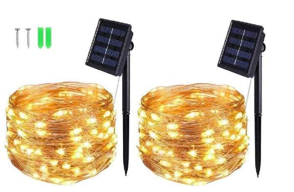 2-Pack Solar String Lights