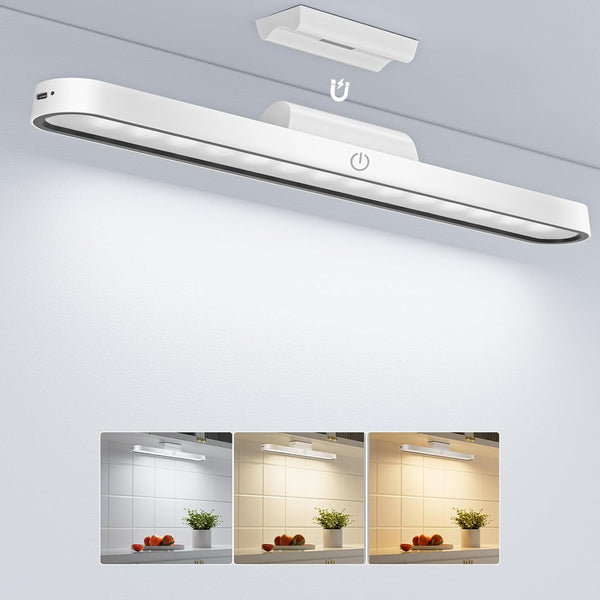 Dimmable Under Cabinet LED Light, 6000K Wireless USB-C Rechargeable 2500mAh
