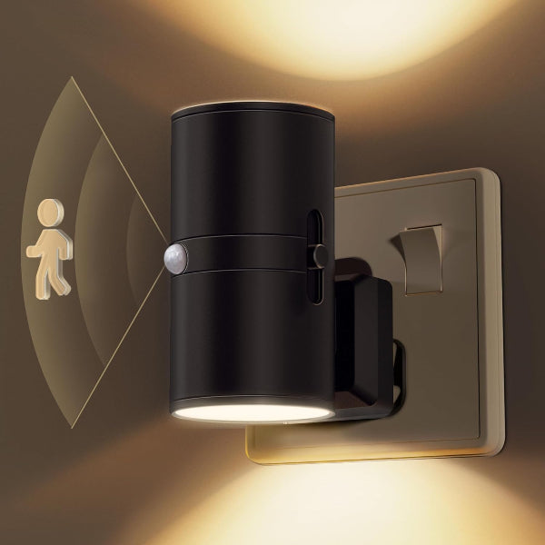 Motion Sensor Night Light Plug-In, 1 Pack, Dimmable 0-100LM, 3000K Warm White, Indoor Use