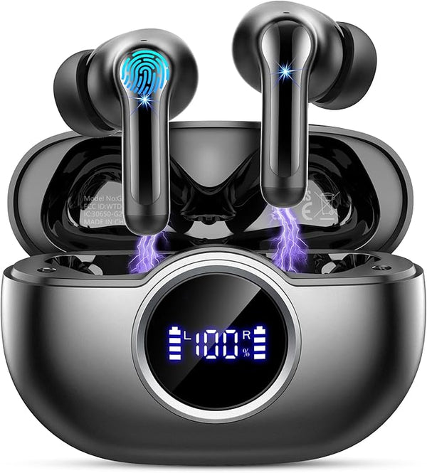 Bluetooth 5.4 Wireless Earbuds with ENC Noise Cancelling Mic, HiFi Stereo In-Ear Headphones, 36H Playtime, IP7 Waterproof, Lightweight Design & USB-C Charging