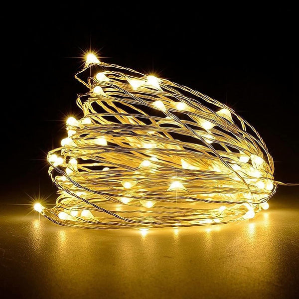 Jsdoin Fairy Lights, 50 LED Battery Operated String Lights Copper Wire Light for Indoor Outdoor Lighting, Bedroom, Wedding Decor, Party, Christmas, Tree Decoration(5M/16ft,Warm White)