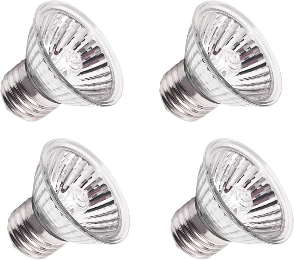 4-Pack 75W Reptile Heating Lamp with UVA UVB Full Spectrum, Ideal for Lizards, Snakes, Turtles, Amphibians, and Aquatic Environments