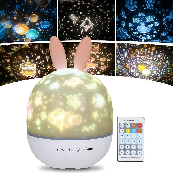 Star Light Projector with Music, Remote Control, Timer, 360° Rotation Night Light