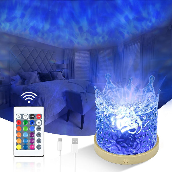 Galaxy Projector Lamp with 16 RGB Colors, Ocean Wave Night Light, Remote Control