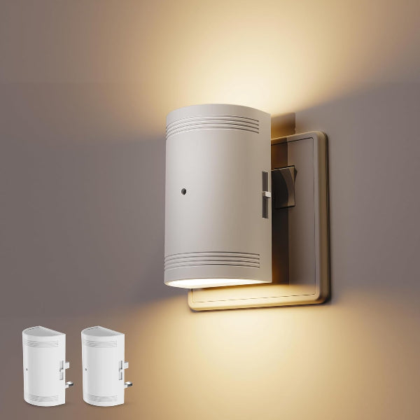 Plug-in Night Light 2 Pack – Dimmable 3000K Warm White with Dusk-to-Dawn Sensor