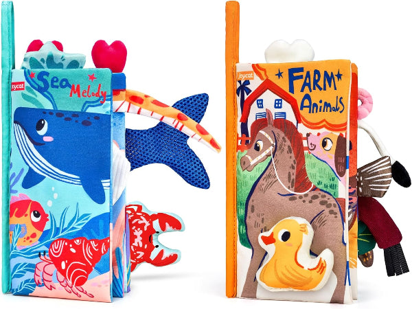 Baby Crinkle Cloth Books Set – Sensory Tummy Time Toys for Newborns 0–6 Months