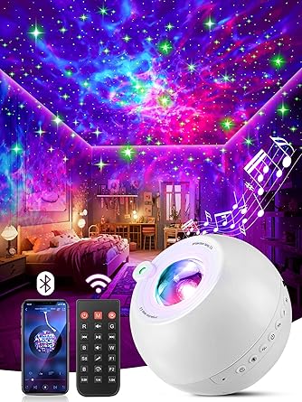 Galaxy Projector Star Light with 15 Colors, White Noise & Bluetooth Speaker – Gifts for Teens, Women & Kids, Christmas Decorations, Bedroom Night Light