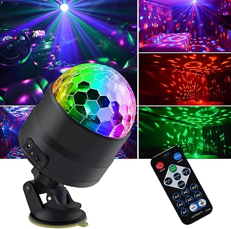 Sound-Activated Disco Party Light, LED Mini Stage Light with Automatic Modes for Parties, Birthdays, Weddings, Clubs & Holiday Events