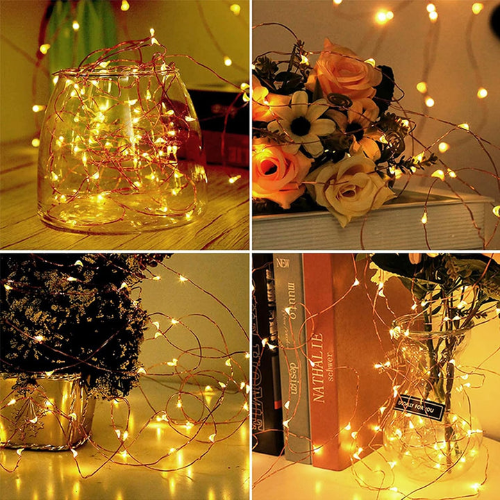 Jsdoin Fairy Lights, 50 LED Battery Operated String Lights Copper Wire Light for Indoor Outdoor Lighting, Bedroom, Wedding Decor, Party, Christmas, Tree Decoration(5M/16ft,Warm White)