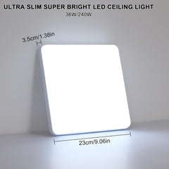 36W Ultra Slim LED Ceiling Panel Light – Super Bright Modern Square Lighting for Bedroom, Kitchen & Hallway
