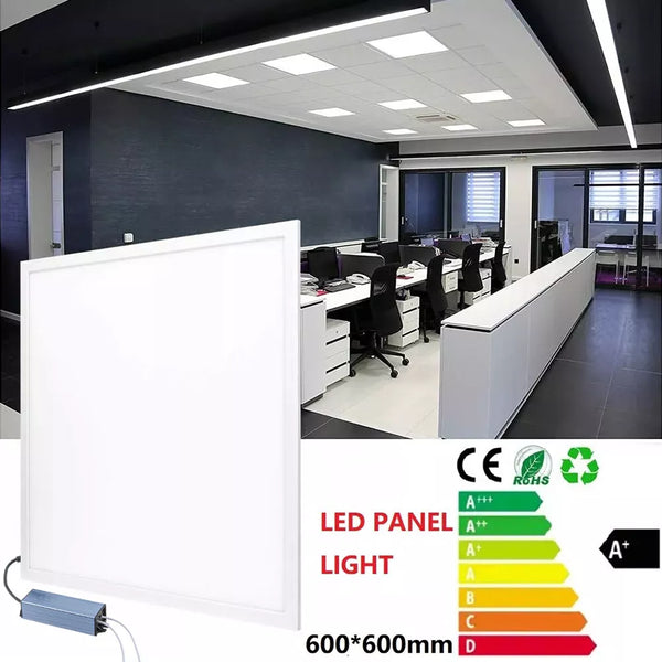 Ultra-Bright 48W LED Panel Light, 600x600mm, Waterproof Driver, Cool White 6500K, Perfect for Garages & Workspaces