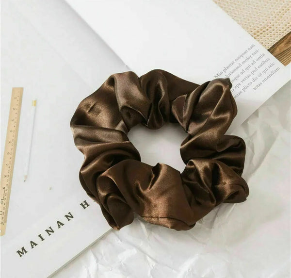 6pcs Satin Scrunchies Hair Bands Silk Scrunchie Ties Ponytail Holder UK Pack Set