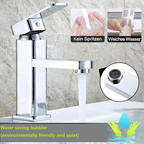New Modern Waterfall Bathroom Tap Basin Sink Mono Mixer Chrome Cloakroom . Waste