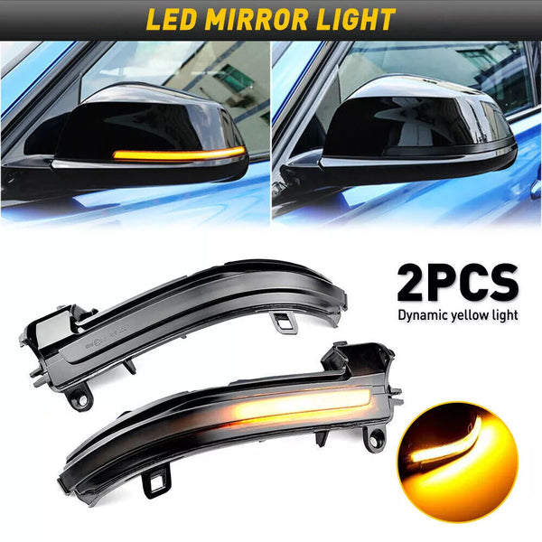 Pair of Dynamic LED Side Door Wing Mirror Indicator Light for BMW 1, 2, 3, 4 Series, i3, F30 – Stylish Turn Signal Lights