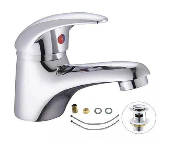 Stylish Basin Mixer Tap – Chrome Bathroom Sink Mono Faucet with Fixings &  Waste
