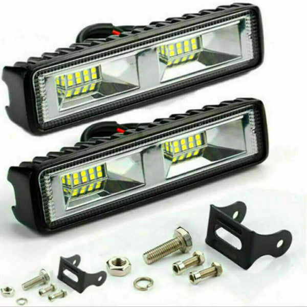 2-Pack 48W LED Offroad Work Light Bar – High-Intensity Spot & Flood Beam for 12V Car, SUV, Truck