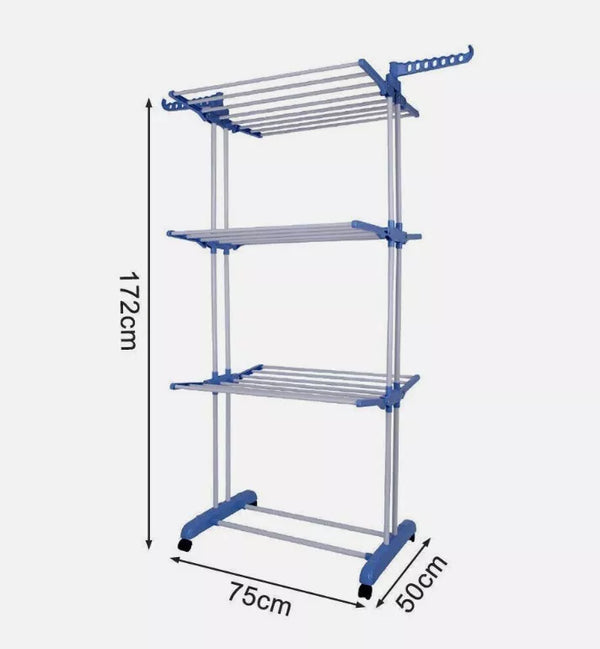 4 Tier Clothes Airer Dryer Rack Foldable Dry Rail Hanger Laundry Indoor Outdoor