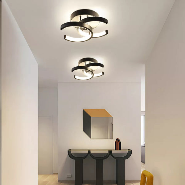 Black Double C LED Ceiling Light