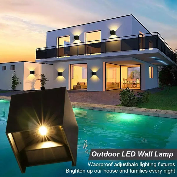 12W Waterproof LED Wall Sconce, Modern Up/Down