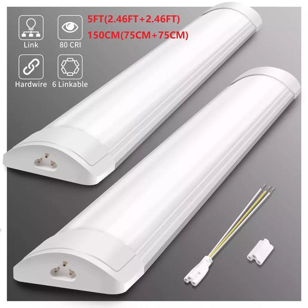 5FT LED Strip Lights Batten Tube Light Office Garage Ceiling Lamp 6500K  NEW