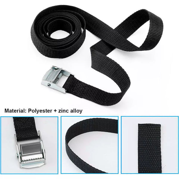6Pcs 2.5M Heavy Duty Ratchet Tie Down Straps Car Roof Rack Belts Quick Release