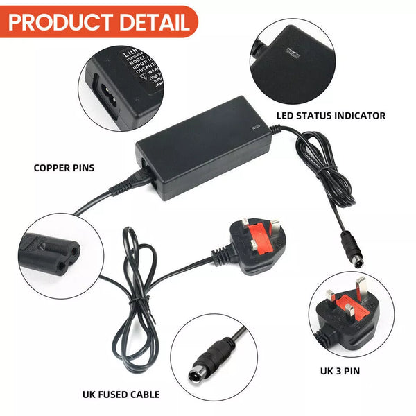 42V 2A Elctric Scooter M365/Pro Charger for 36V Lithium Battery Plug