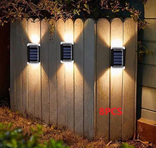 8-Pack Modern Solar Wall Light